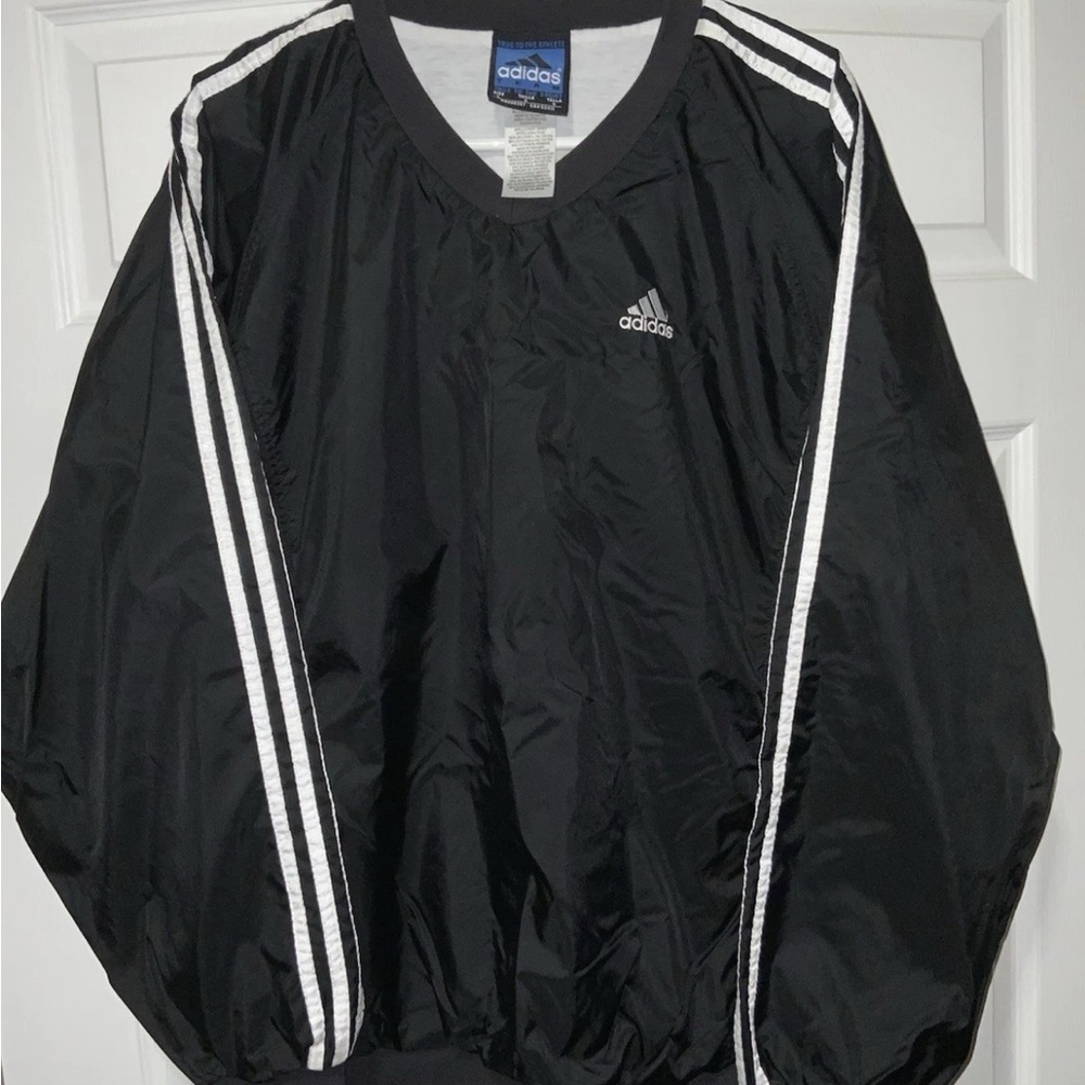 Adidas Men's Black and White Windbreaker